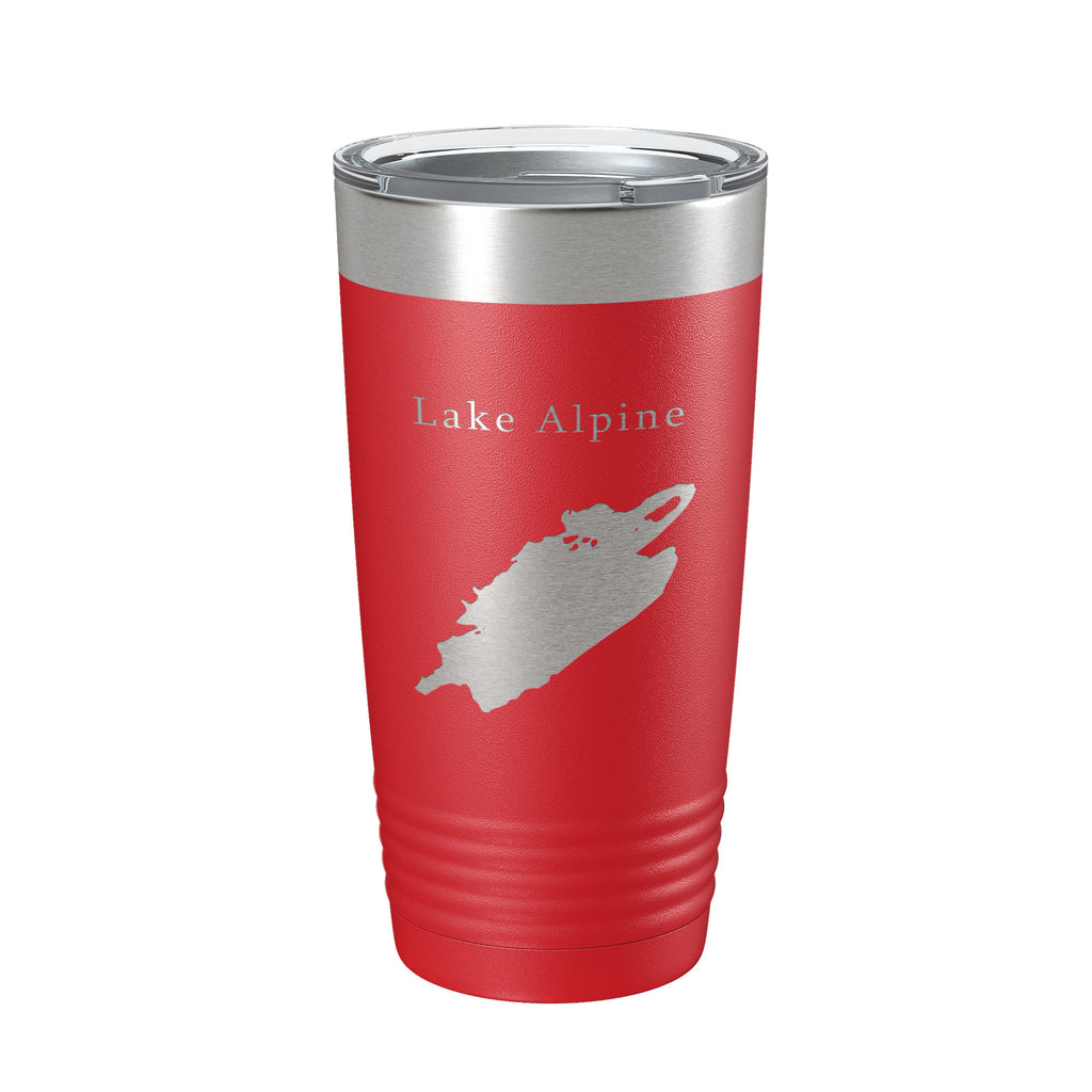 Lake Alpine Map Tumbler Travel Mug Insulated Laser Engraved Coffee Cup California 20 oz