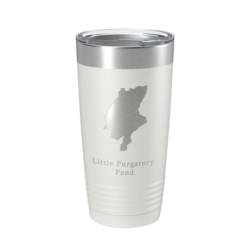 Little Purgatory Pond Tumbler Lake Map Travel Mug Insulated Laser Engraved Coffee Cup Maine 20 oz