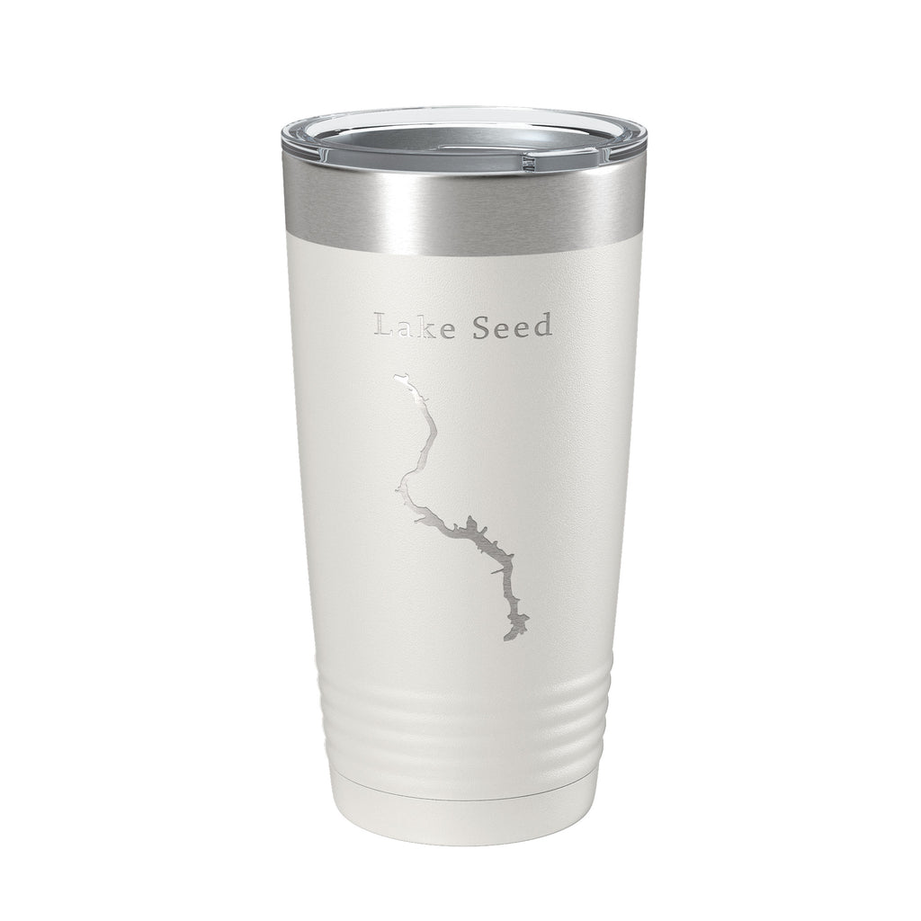 Lake Seed Map Tumbler Travel Mug Insulated Laser Engraved Coffee Cup Rabun County Georgia 20 oz