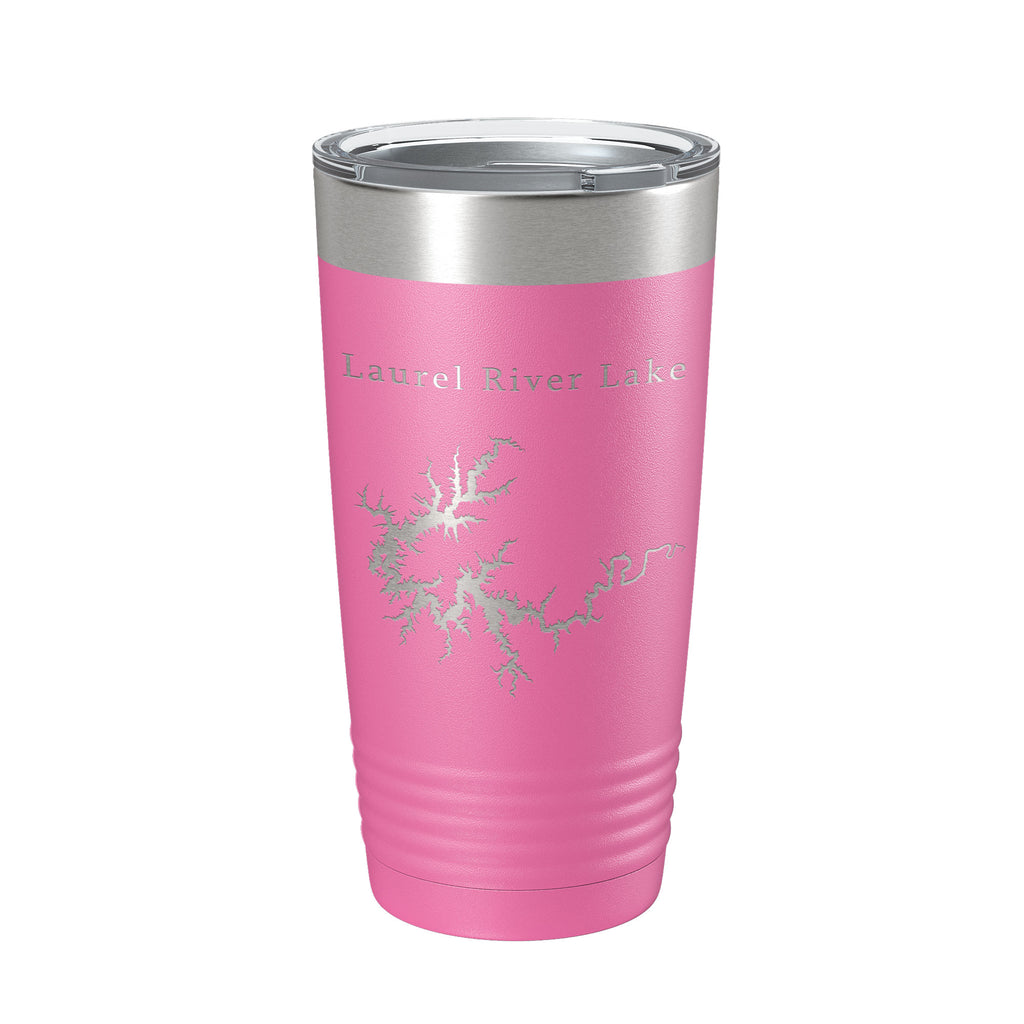 Laurel River Lake Map Tumbler Travel Mug Insulated Laser Engraved Coffee Cup Kentucky 20 oz