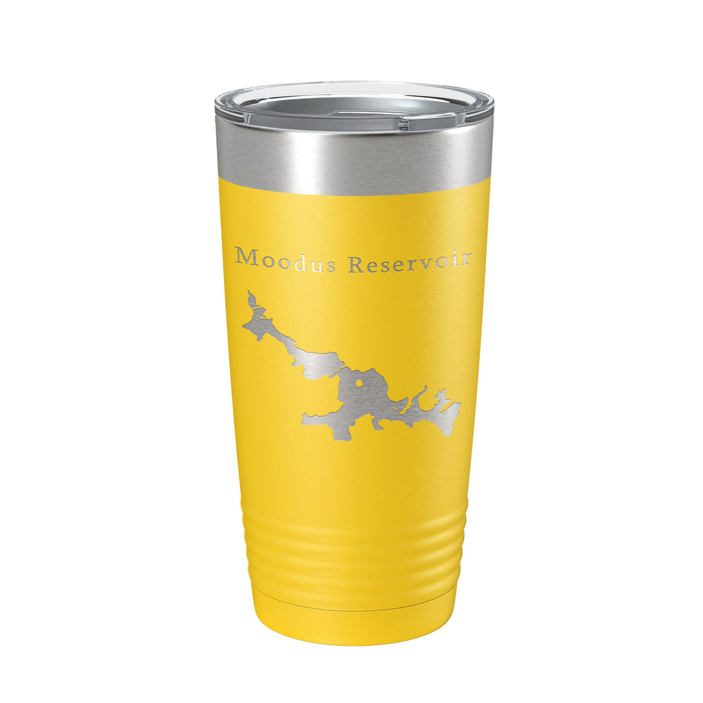 Moodus Reservoir Tumbler Lake Map Travel Mug Insulated Laser Engraved Coffee Cup Connecticut 20 oz