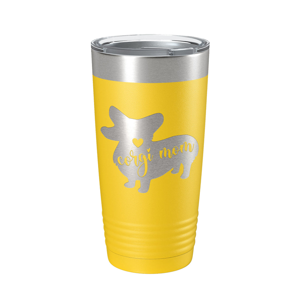 Corgi Mom Tumbler Dog Travel Mug Gift Insulated Laser Engraved Coffee Cup 20 oz