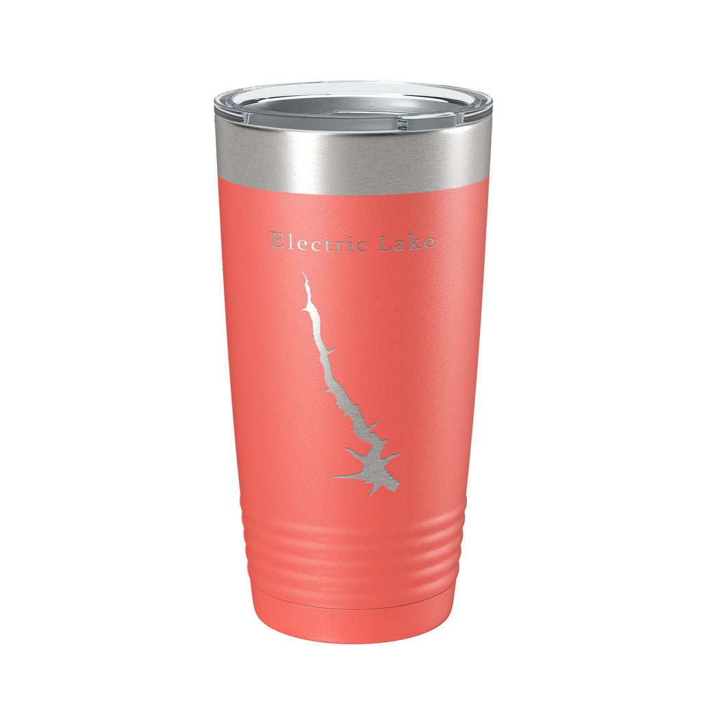 Electric Lake Map Tumbler Travel Mug Insulated Laser Engraved Coffee Cup Utah 20 oz