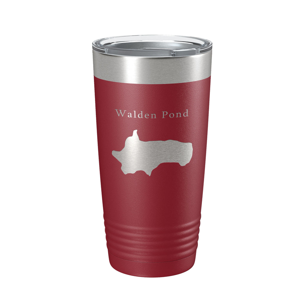 Walden Pond Tumbler Lake Map Travel Mug Insulated Laser Engraved Coffee Cup Massachusetts 20 oz