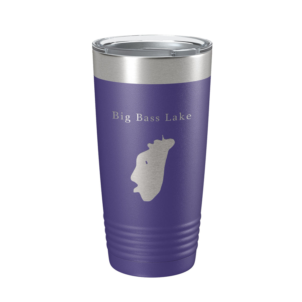 Big Bass Lake Map Tumbler Travel Mug Insulated Laser Engraved Coffee Cup Pennsylvania 20 oz