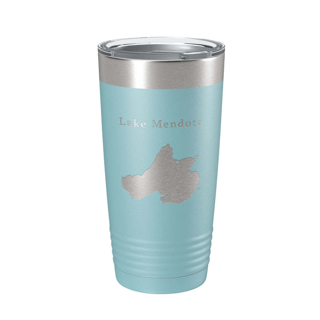 Lake Mendota Map Tumbler Travel Mug Insulated Laser Engraved Coffee Cup Wisconsin 20 oz