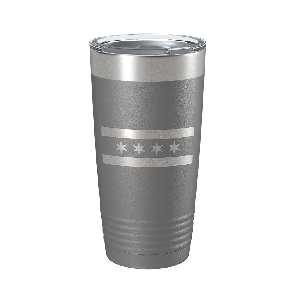 Chicago IL Flag Tumbler Chitown Travel Mug Gift Insulated Laser Engraved Coffee Cup 20 oz