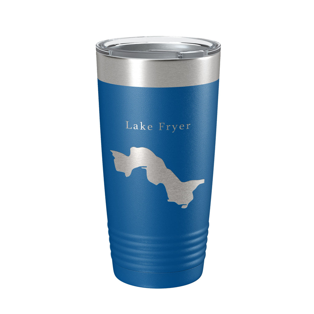 Lake Fryer Map Tumbler Travel Mug Insulated Laser Engraved Coffee Cup Texas 20 oz