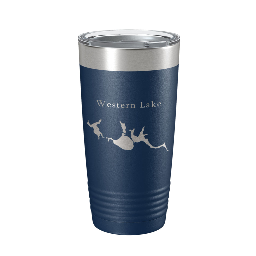 Western Lake Map Tumbler Travel Mug Insulated Laser Engraved Coffee Cup Florida 20 oz