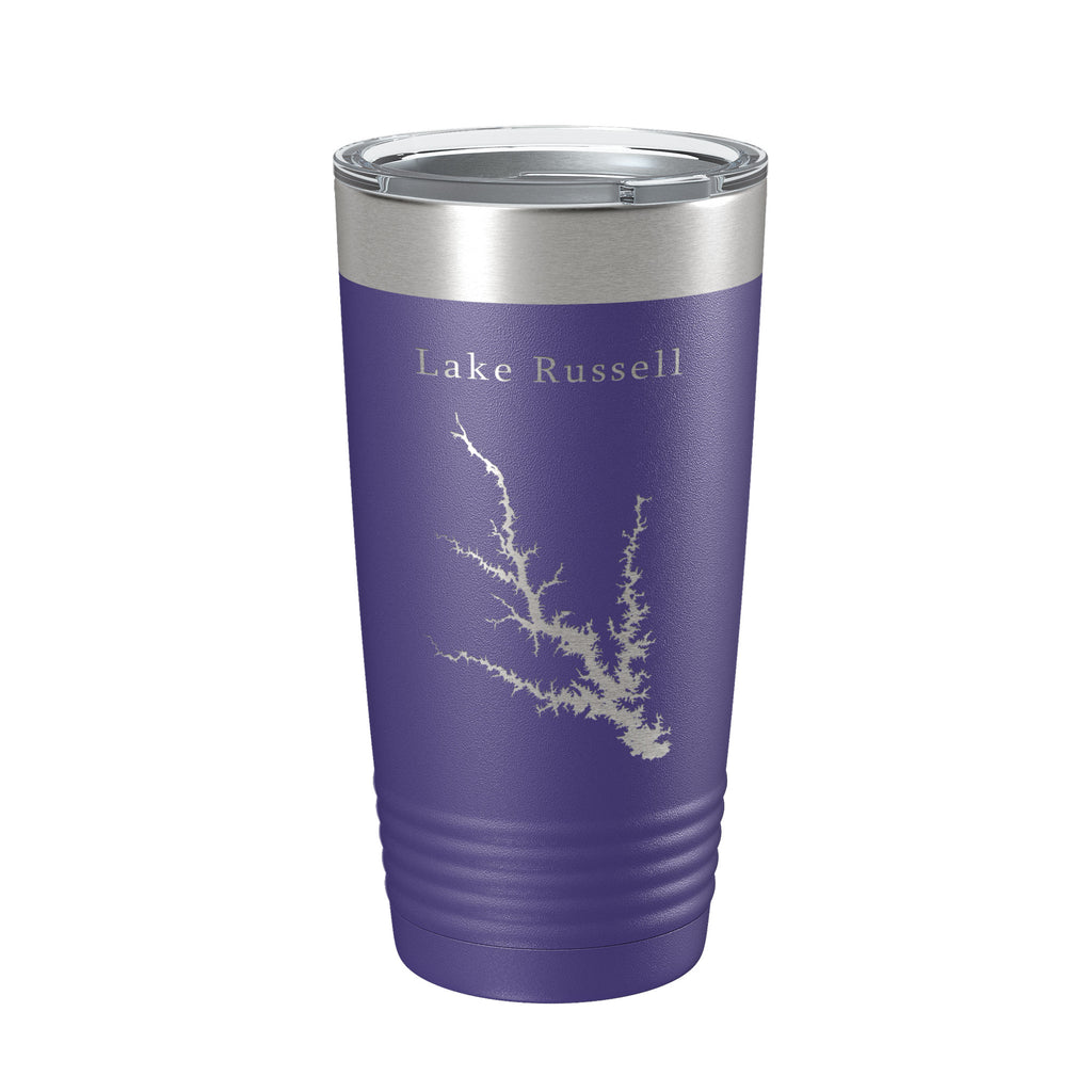 Lake Russell Map Tumbler Travel Mug Insulated Laser Engraved Coffee Cup Richard B. Georgia South Carolina 20 oz