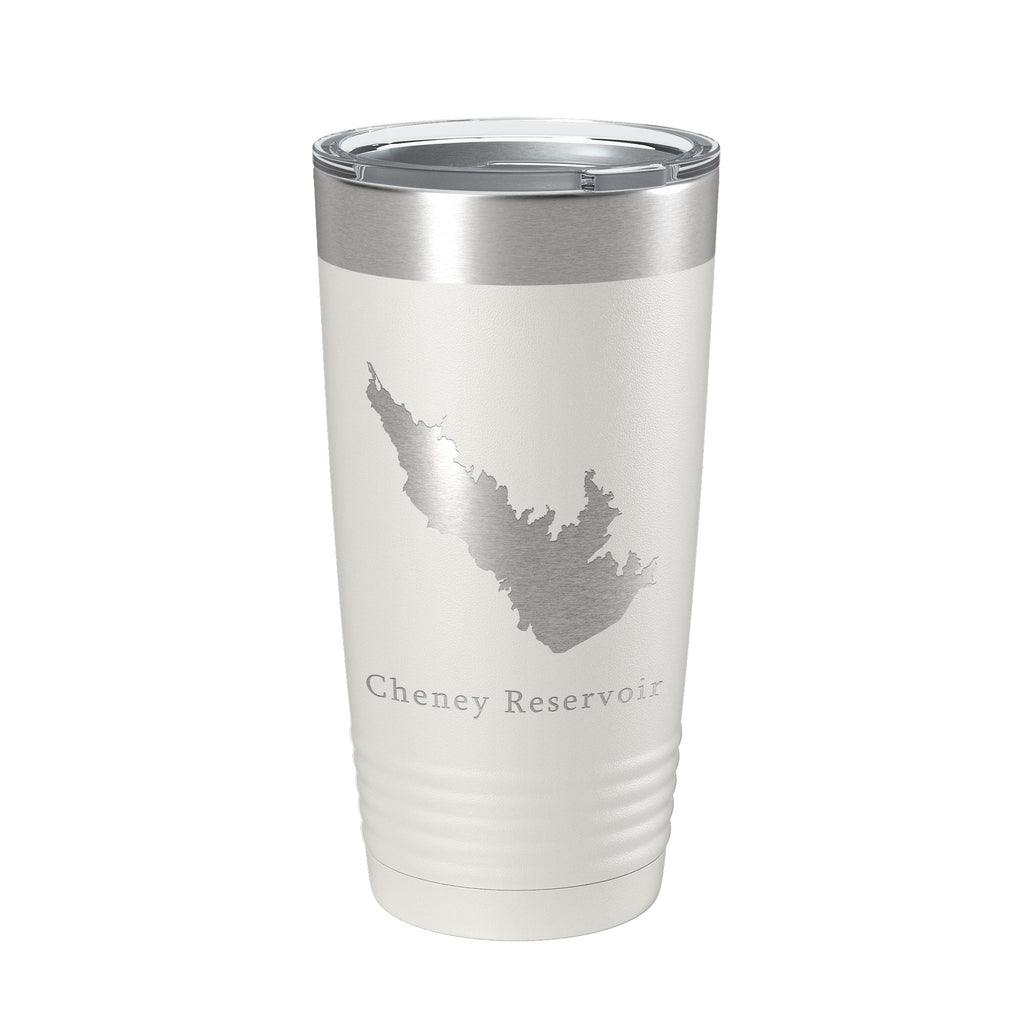 Cheney Reservoir Tumbler Lake Map Travel Mug Insulated Laser Engraved Coffee Cup Kansas 20 oz