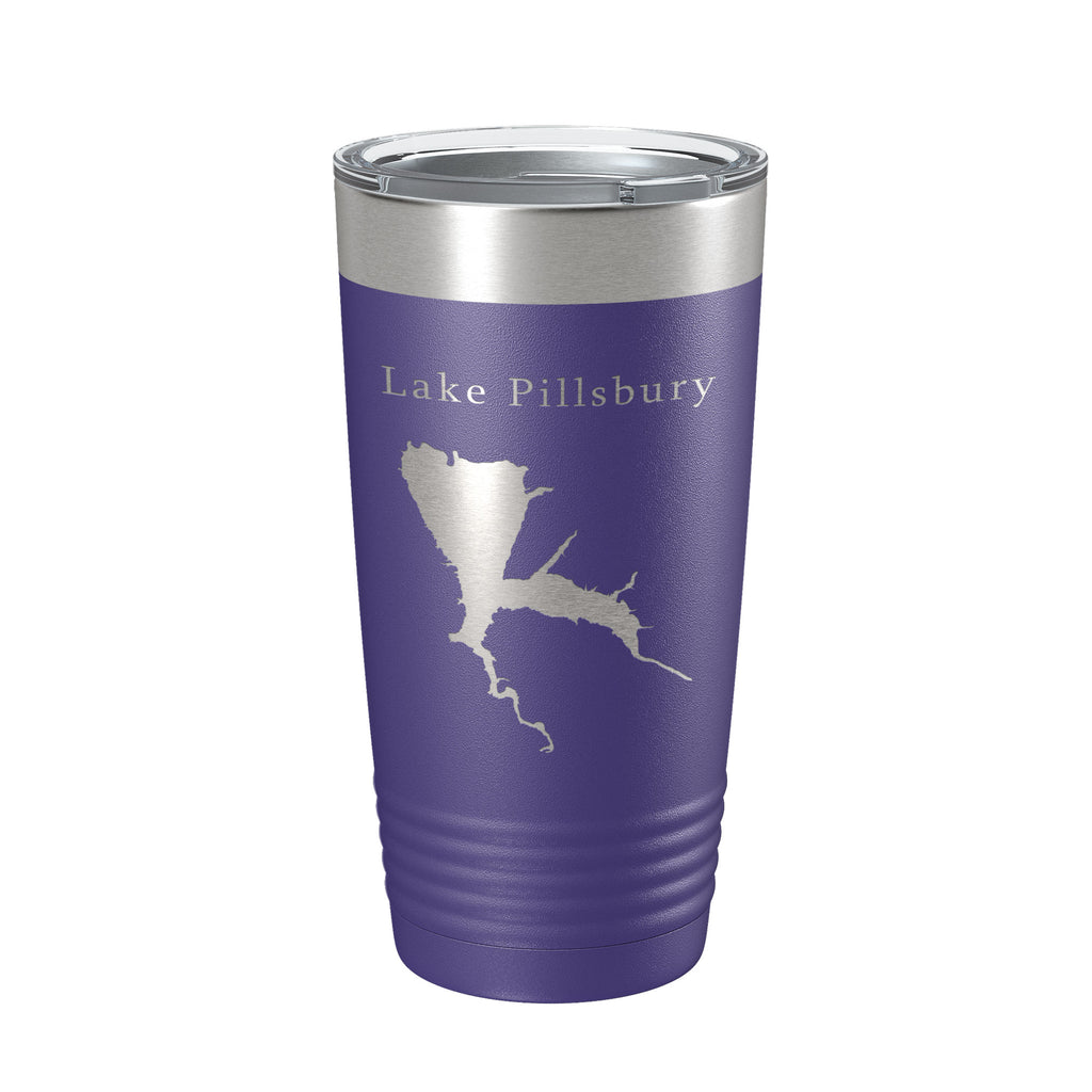 Lake Pillsbury Map Tumbler Travel Mug Insulated Laser Engraved Coffee Cup California 20 oz