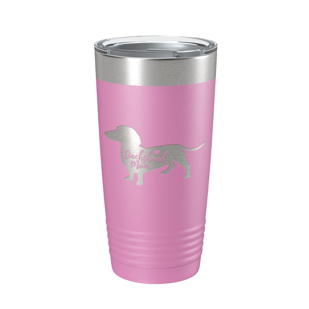 Dachshund Mom Tumbler Dog Travel Mug Gift Insulated Laser Engraved Coffee Cup 20 oz