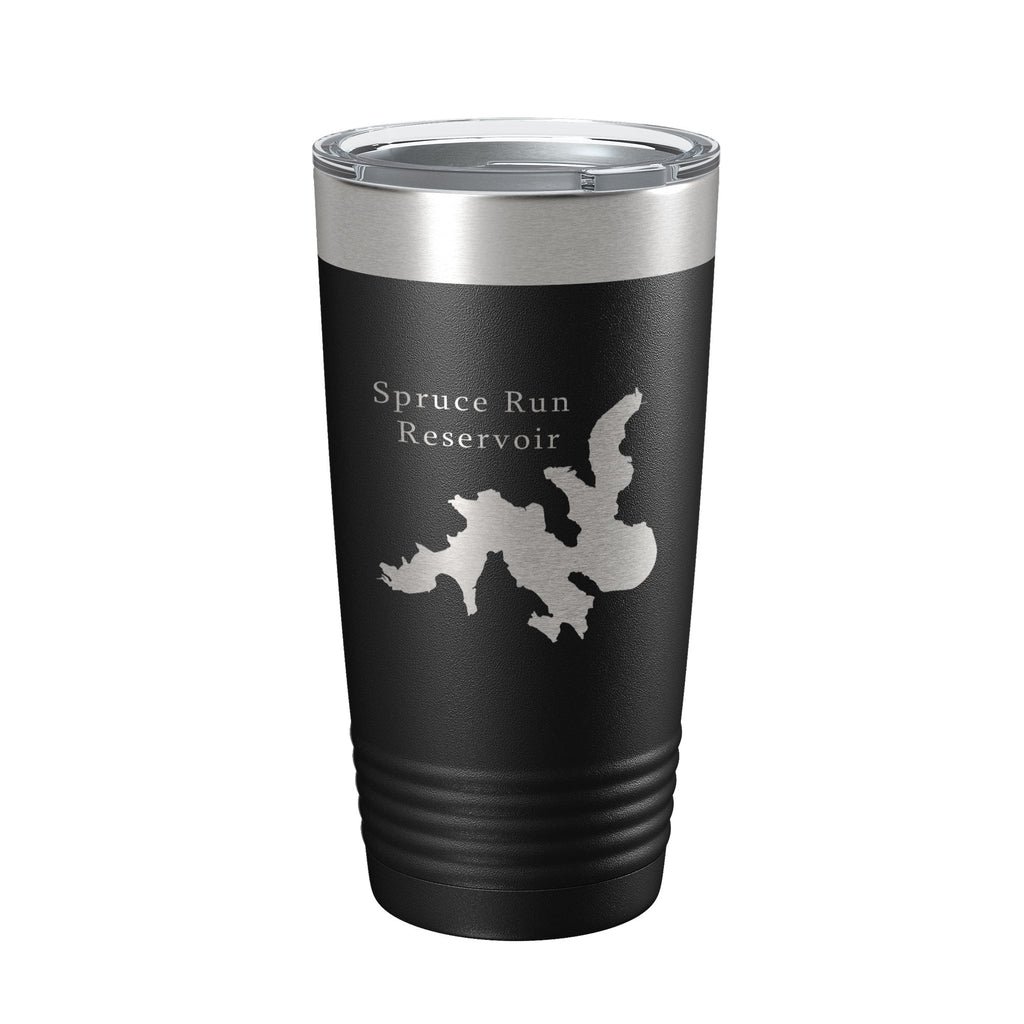 Spruce Run Reservoir Tumbler Lake Map Travel Mug Insulated Laser Engraved Coffee Cup New Jersey 20 oz