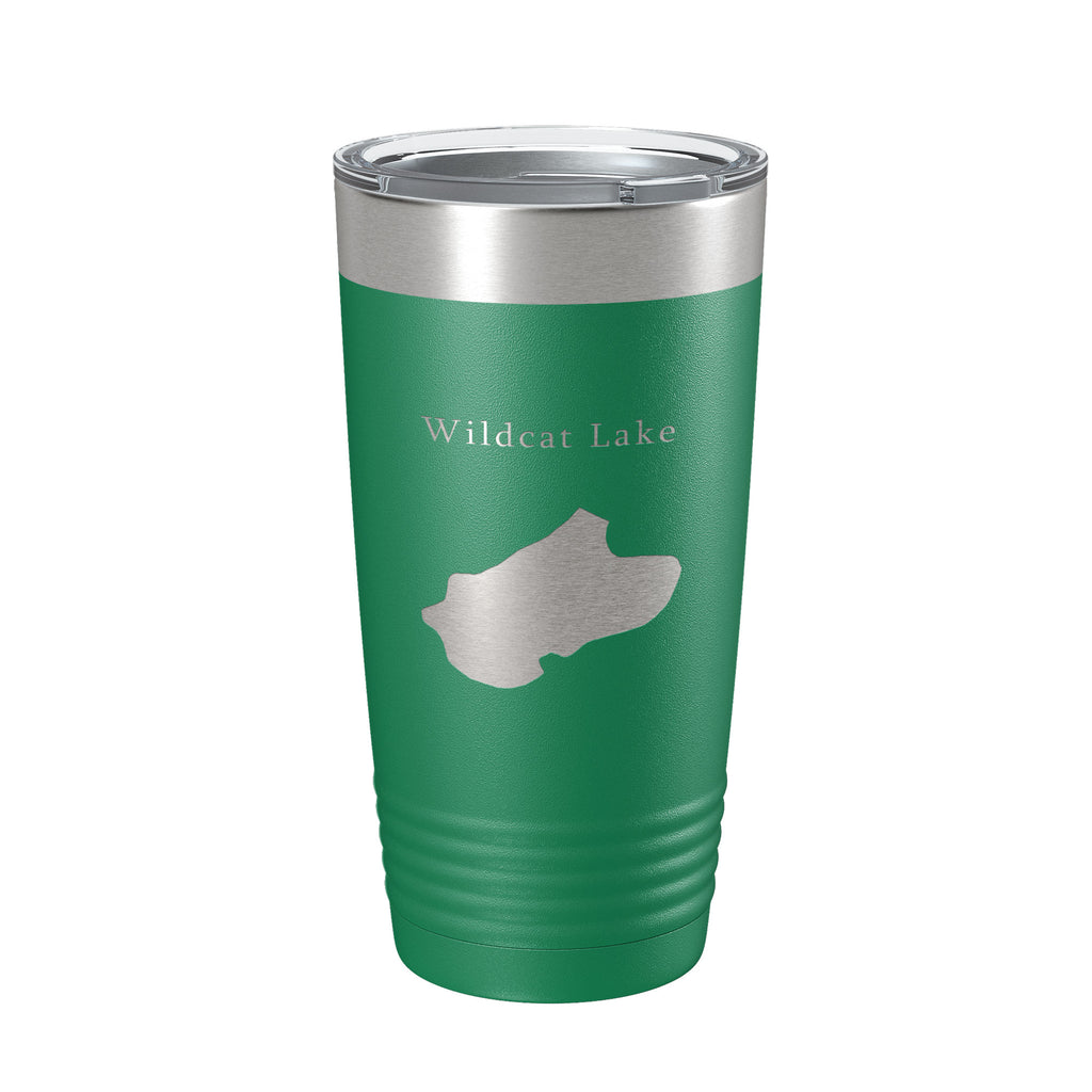 Wildcat Lake Map Tumbler Travel Mug Insulated Laser Engraved Coffee Cup Banner Elk North Carolina 20 oz