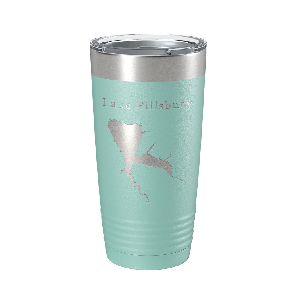 Lake Pillsbury Map Tumbler Travel Mug Insulated Laser Engraved Coffee Cup California 20 oz