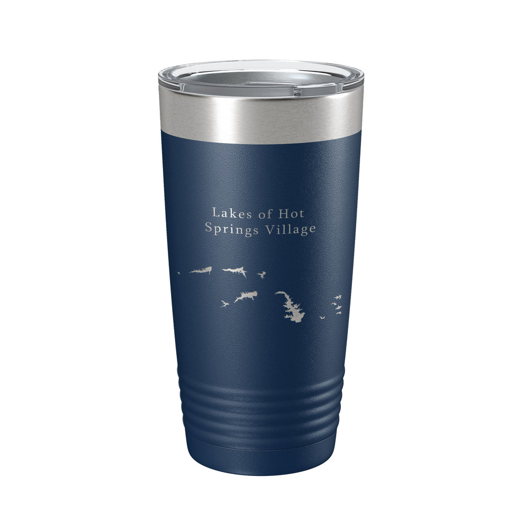 Lakes of Hot Springs Village Map Tumbler Travel Mug Insulated Laser Engraved Coffee Cup Arkansas 20 oz