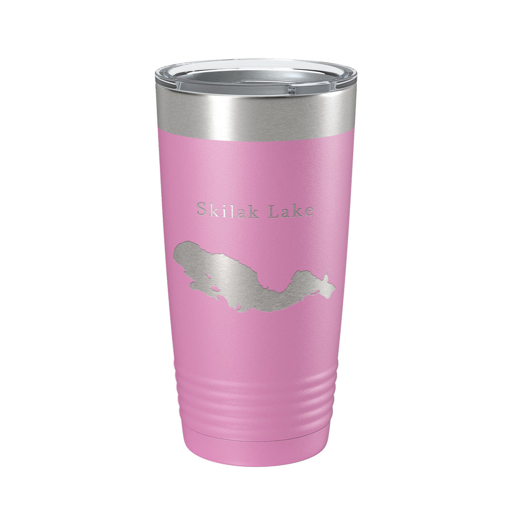 Skilak Lake Map Tumbler Travel Mug Insulated Laser Engraved Coffee Cup Alaska 20 oz