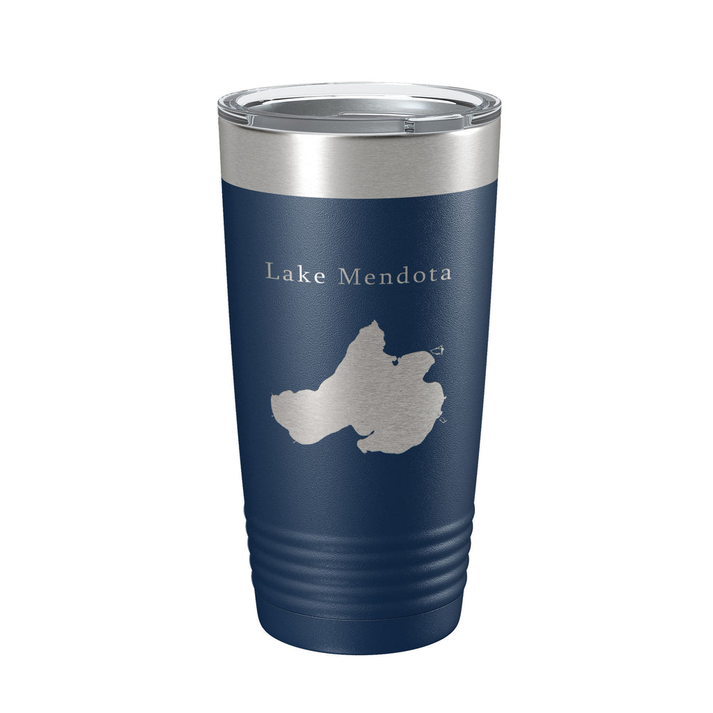 Lake Mendota Map Tumbler Travel Mug Insulated Laser Engraved Coffee Cup Wisconsin 20 oz