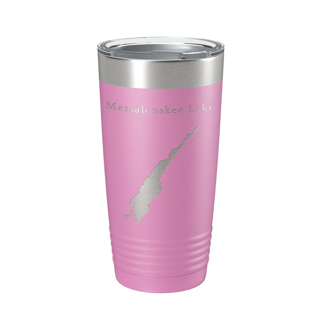 Messalonskee Lake Map Tumbler Travel Mug Insulated Laser Engraved Coffee Cup Maine 20 oz