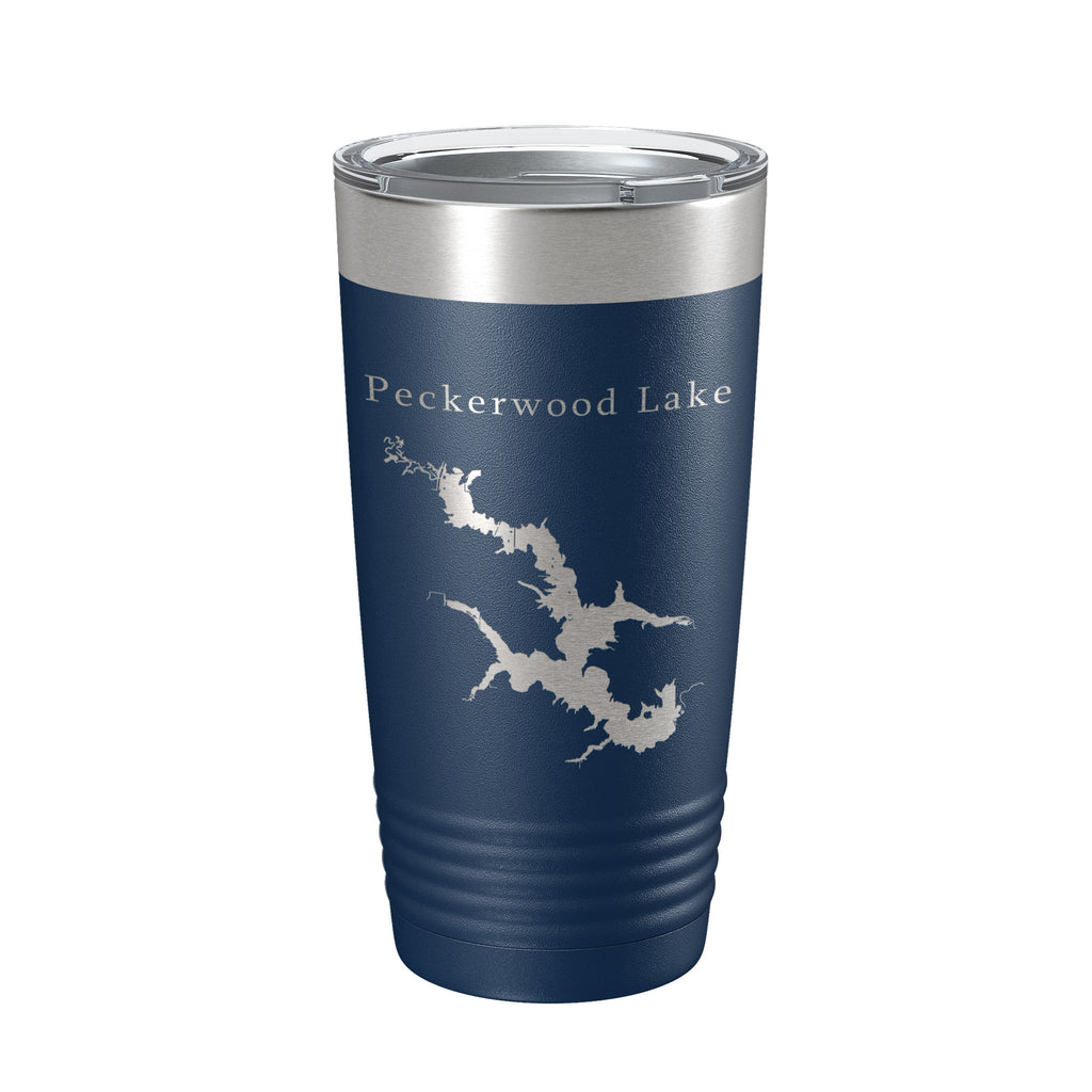 Peckerwood Lake Map Tumbler Travel Mug Insulated Laser Engraved Coffee Cup Hartz Reservoir Arkansas 20 oz