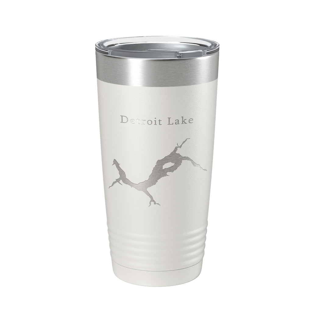 Detroit Lake Map Tumbler Travel Mug Insulated Laser Engraved Coffee Cup Oregon 20 oz