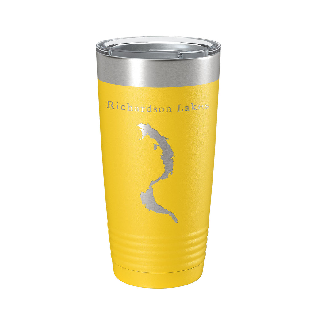 Richardson Lakes Map Tumbler Travel Mug Insulated Laser Engraved Coffee Cup Maine 20 oz