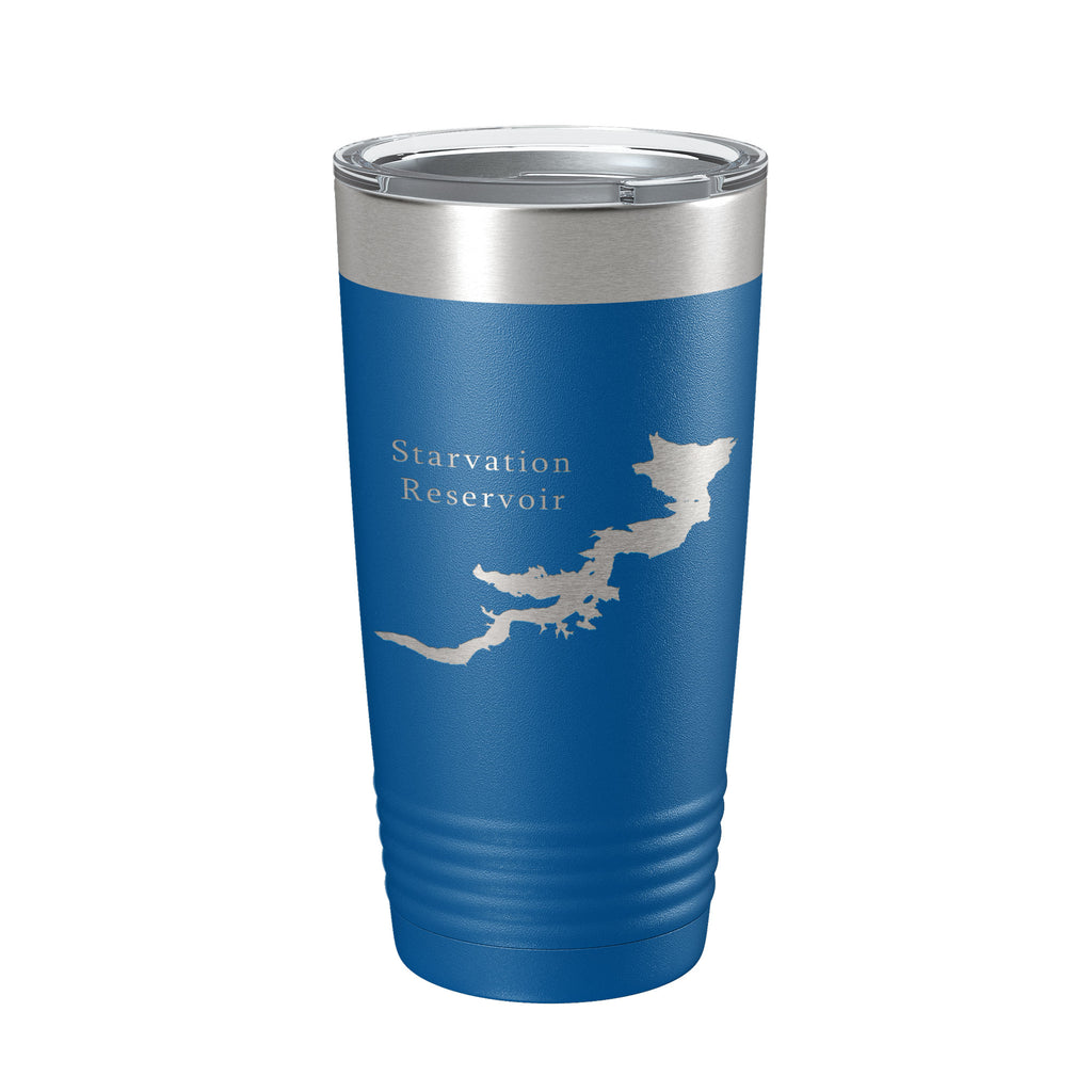 Starvation Reservoir Tumbler Lake Map Travel Mug Insulated Laser Engraved Coffee Cup Utah 20 oz