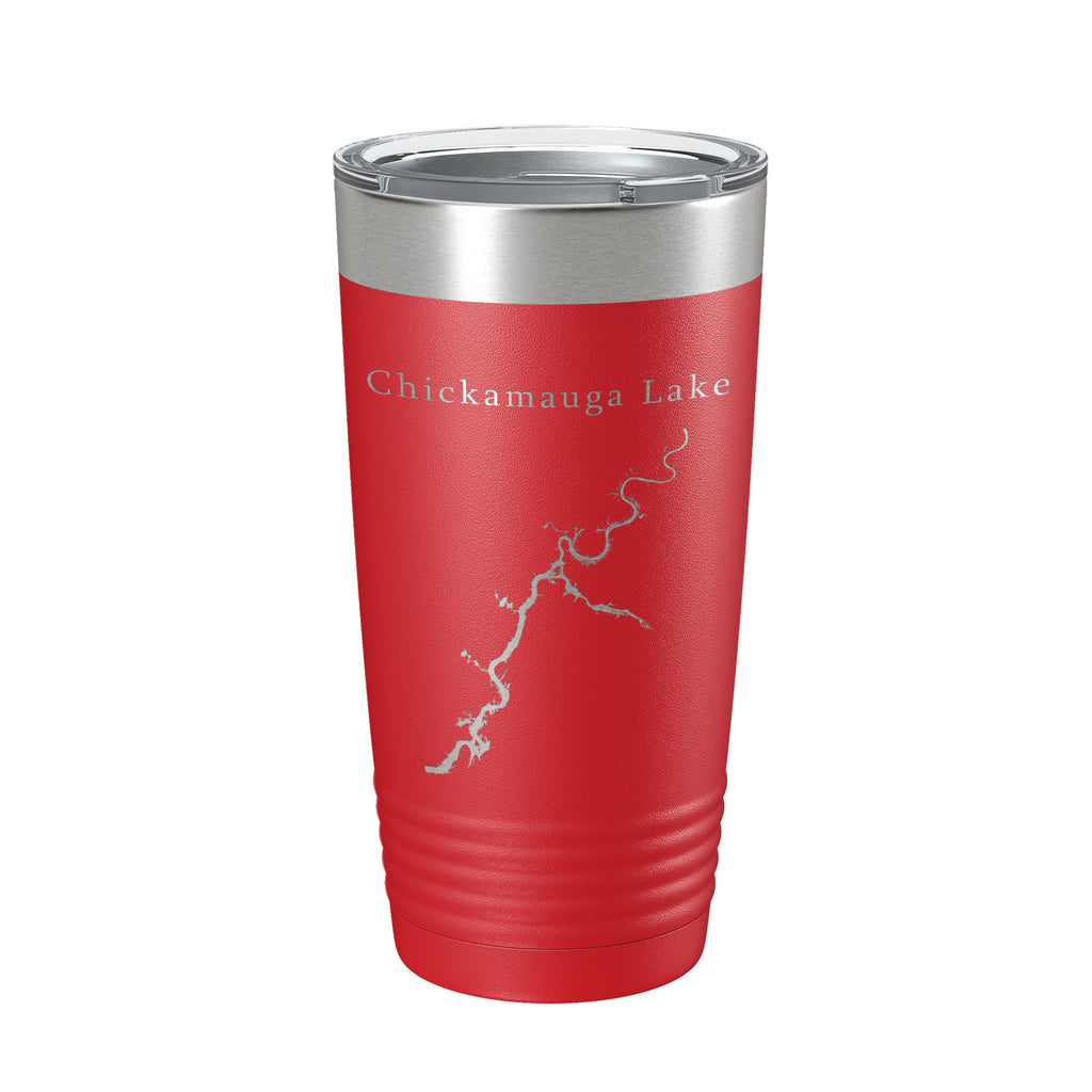 Chickamauga Lake Map Tumbler Travel Mug Insulated Laser Engraved Coffee Cup Tennessee 20 oz