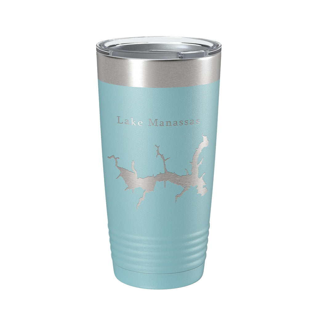 Lake Manassas Map Tumbler Travel Mug Insulated Laser Engraved Coffee Cup Virginia 20 oz