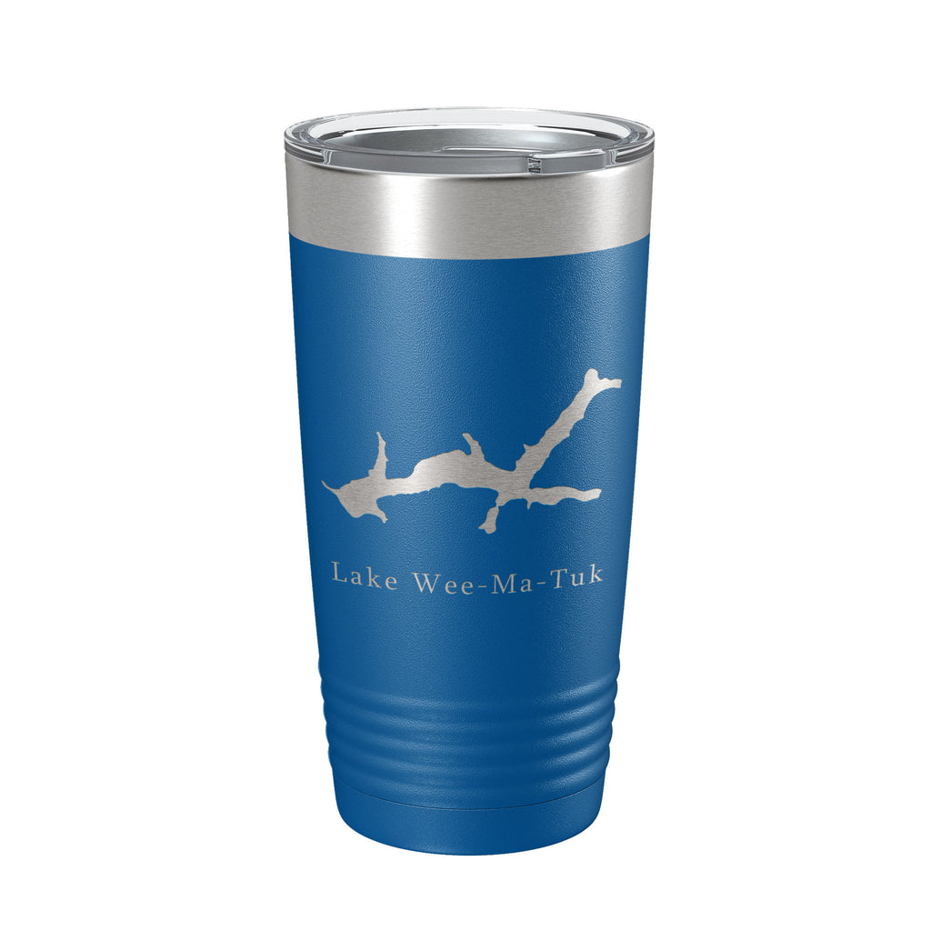 Lake Wee-Ma-Tuk Map Tumbler Travel Mug Insulated Laser Engraved Coffee Cup Illinois 20 oz