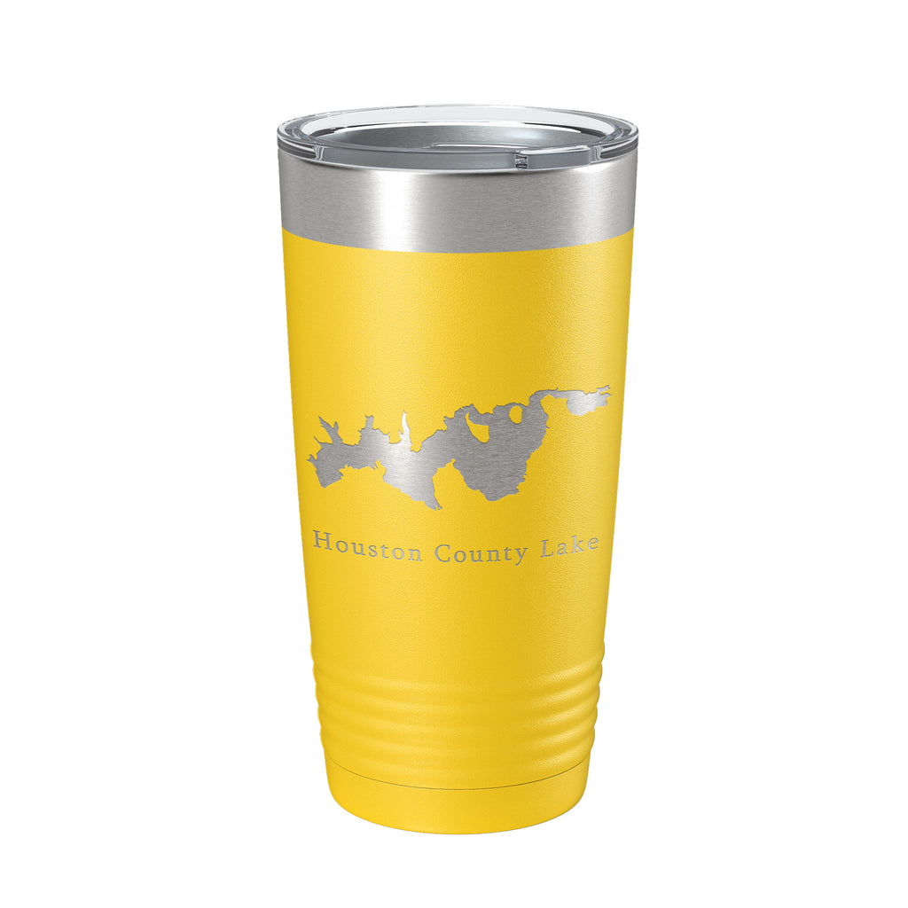 Houston County Lake Map Tumbler Travel Mug Insulated Laser Engraved Coffee Cup Texas 20 oz