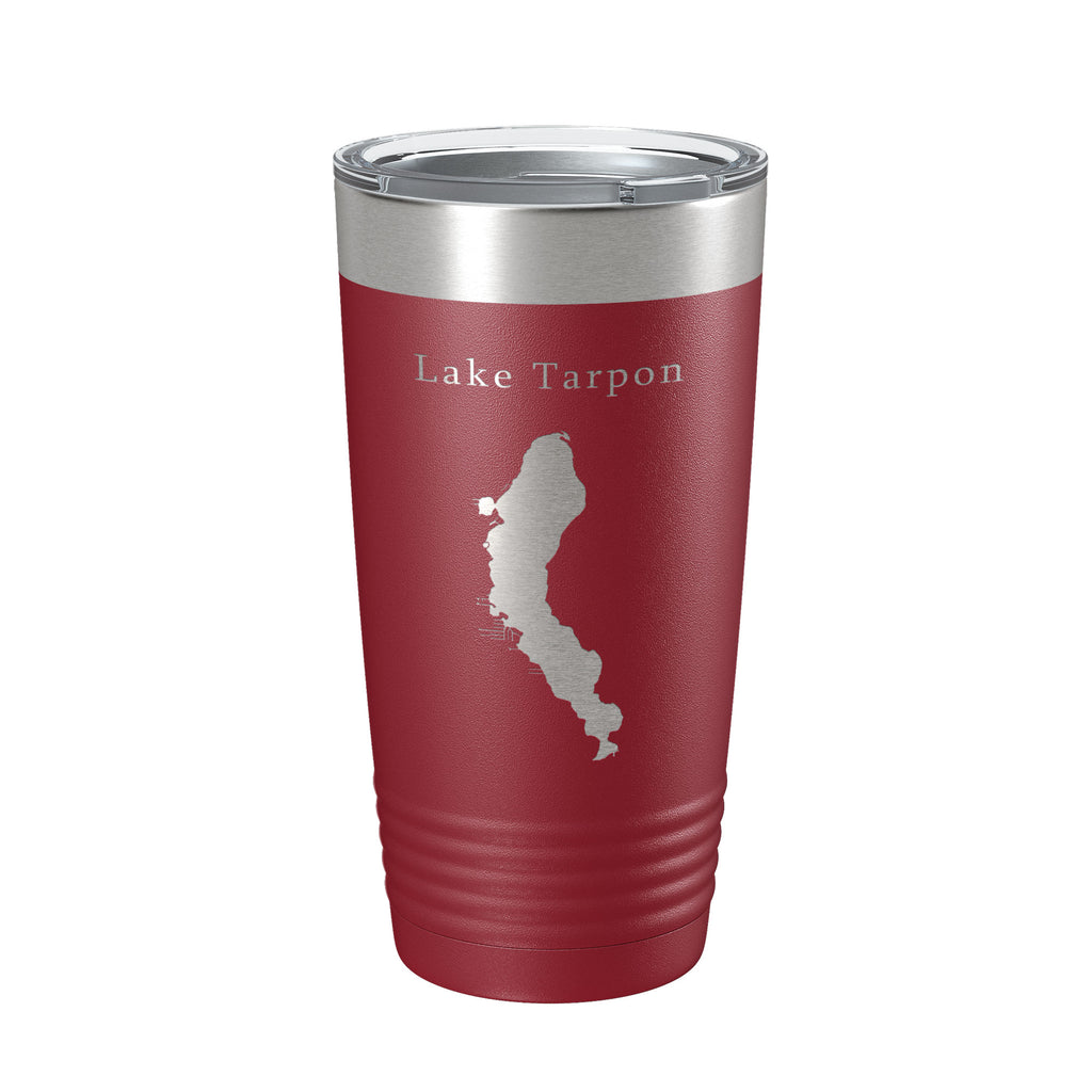 Lake Tarpon Map Tumbler Travel Mug Insulated Laser Engraved Coffee Cup Florida 20 oz