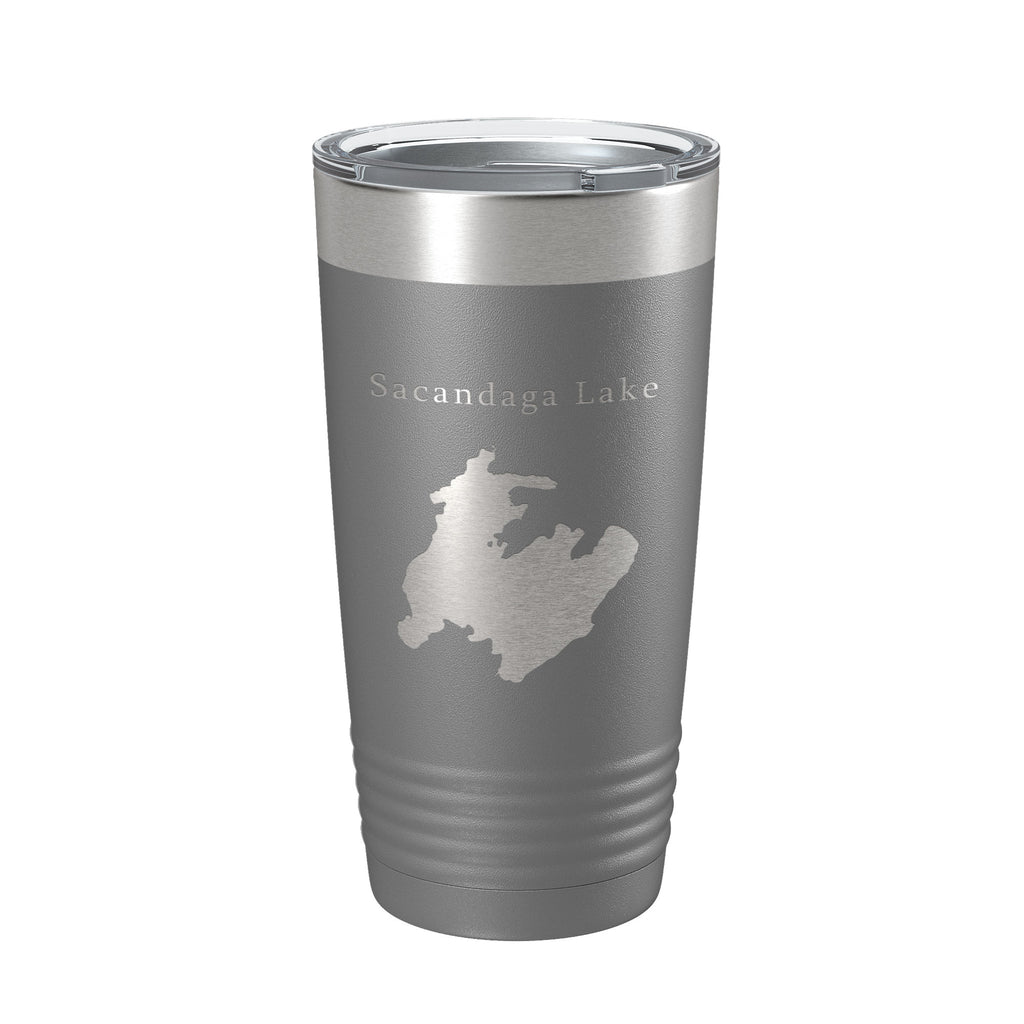 Sacandaga Lake Map Tumbler Travel Mug Insulated Laser Engraved Coffee Cup New York 20 oz