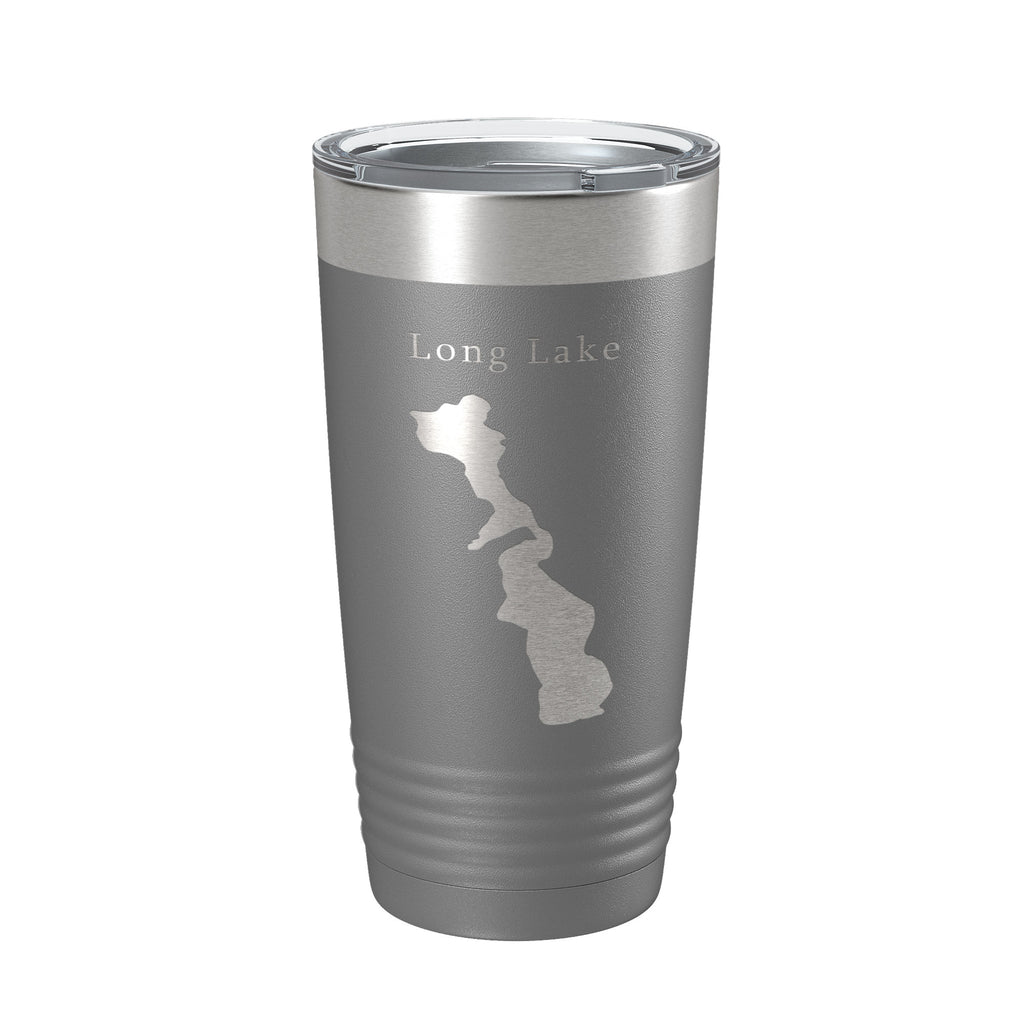 Long Lake Map Tumbler Travel Mug Insulated Laser Engraved Coffee Cup Minneapolis St. Paul Minnesota 20 oz