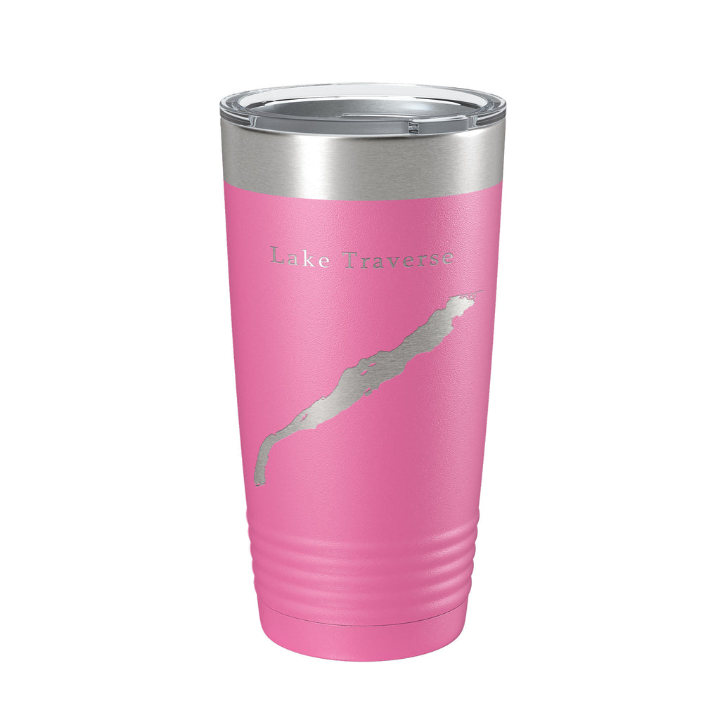 Lake Traverse Map Tumbler Travel Mug Insulated Laser Engraved Coffee Cup South Dakota Minnesota 20 oz