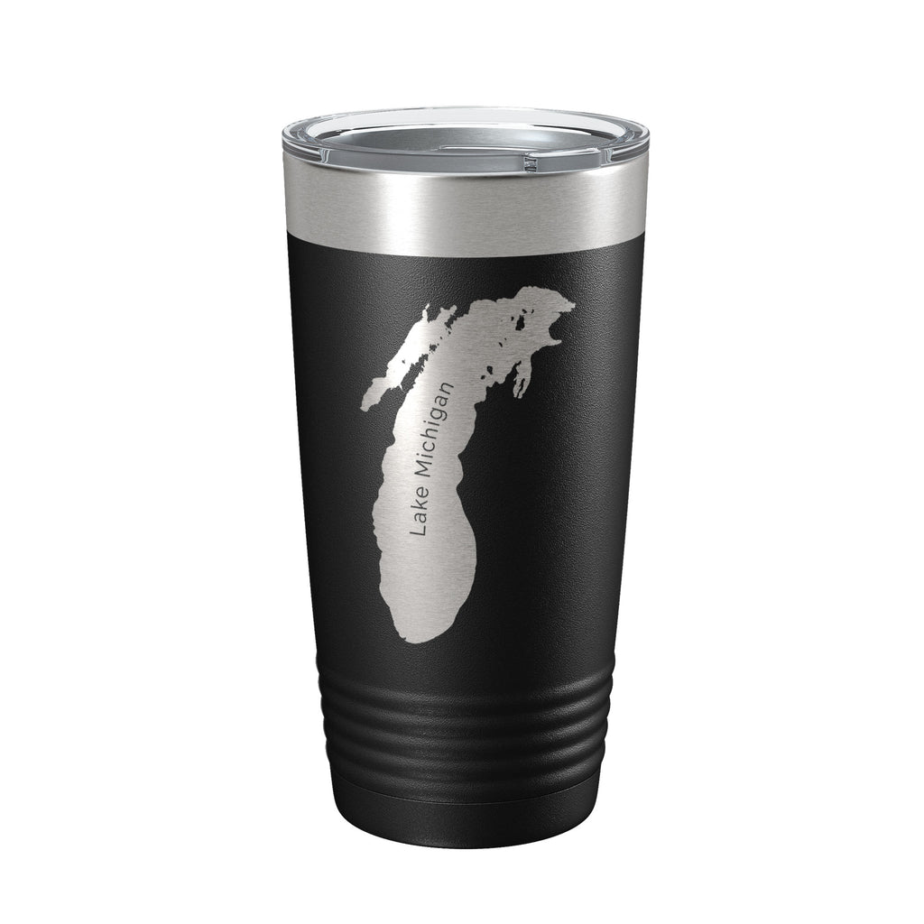 Lake Michigan Map Tumbler Travel Mug Insulated Laser Engraved Coffee Cup Illinois Wisconsin Indiana Michigan 20 oz