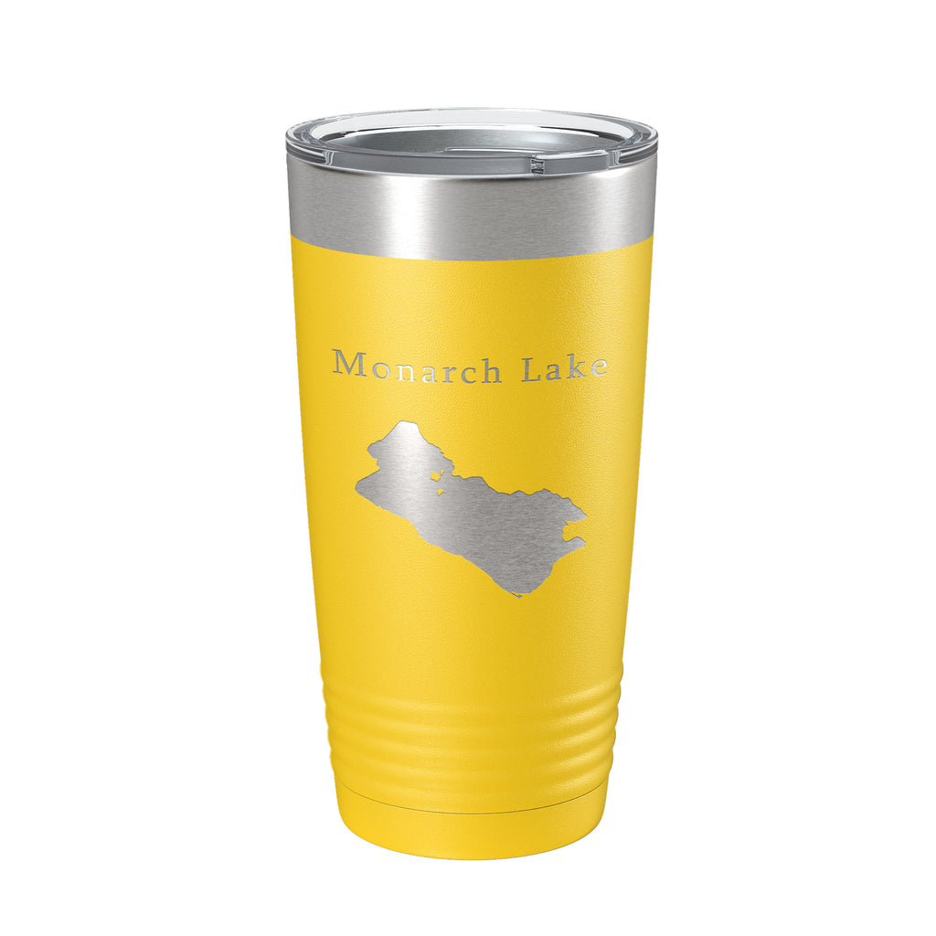 Monarch Lake Map Tumbler Travel Mug Insulated Laser Engraved Coffee Cup Colorado 20 oz