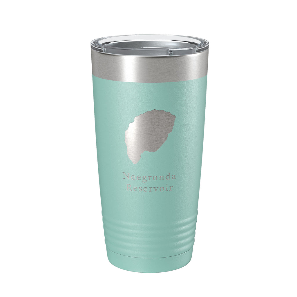 Neegronda Reservoir Tumbler Lake Map Travel Mug Insulated Laser Engraved Coffee Cup Colorado 20 oz