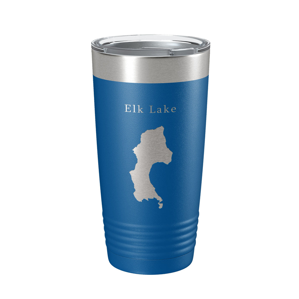 Elk Lake Map Tumbler Travel Mug Insulated Laser Engraved Coffee Cup Oregon 20 oz