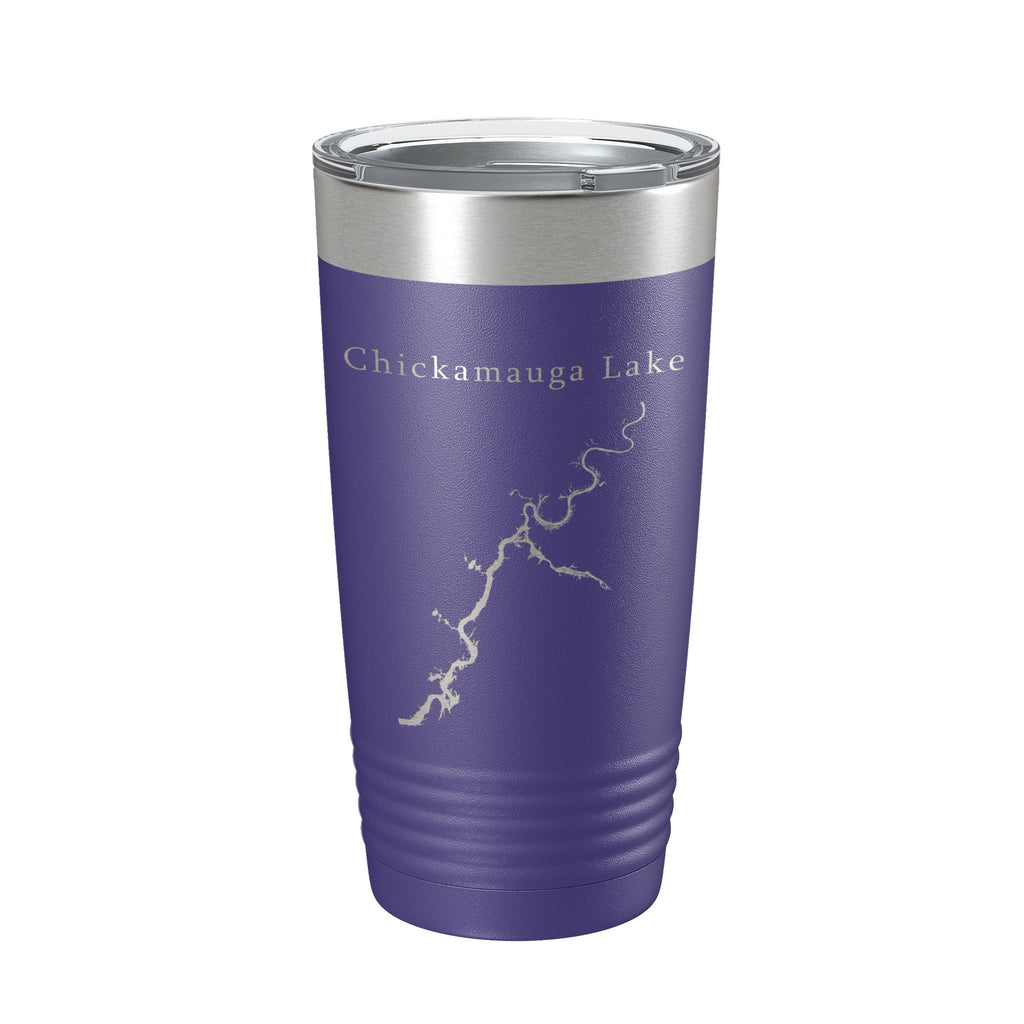 Chickamauga Lake Map Tumbler Travel Mug Insulated Laser Engraved Coffee Cup Tennessee 20 oz