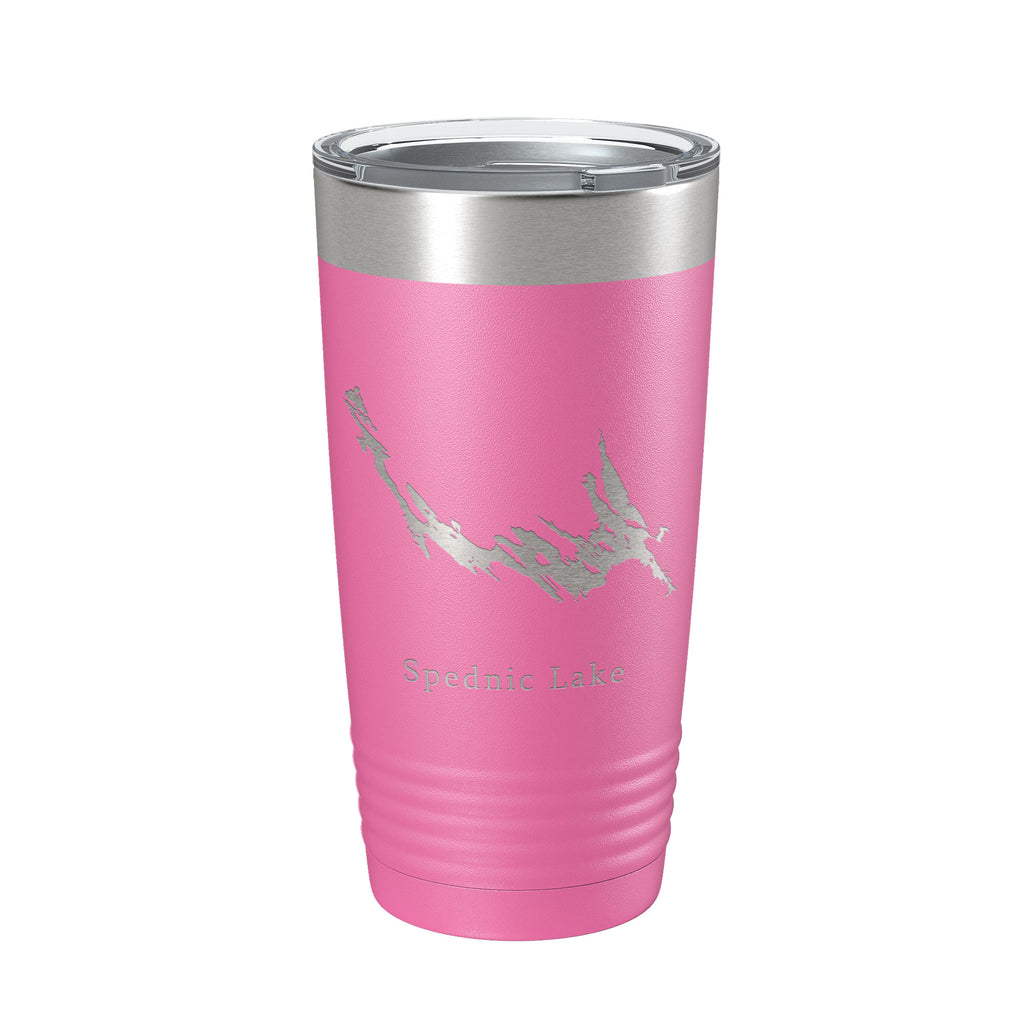 Spednic Lake Lac Map Tumbler Travel Mug Insulated Laser Engraved Coffee Cup Maine Canada 20 oz