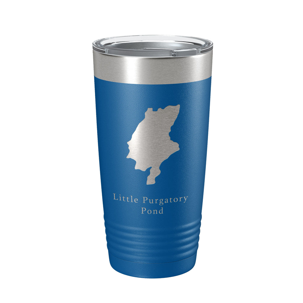 Little Purgatory Pond Tumbler Lake Map Travel Mug Insulated Laser Engraved Coffee Cup Maine 20 oz