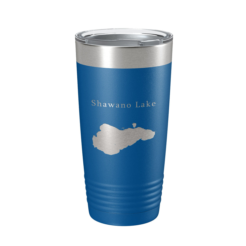 Shawano Lake Map Tumbler Travel Mug Insulated Laser Engraved Coffee Cup Wisconsin 20 oz