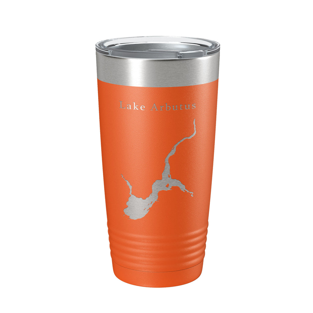 Lake Arbutus Map Tumbler Travel Mug Insulated Laser Engraved Coffee Cup Wisconsin 20 oz