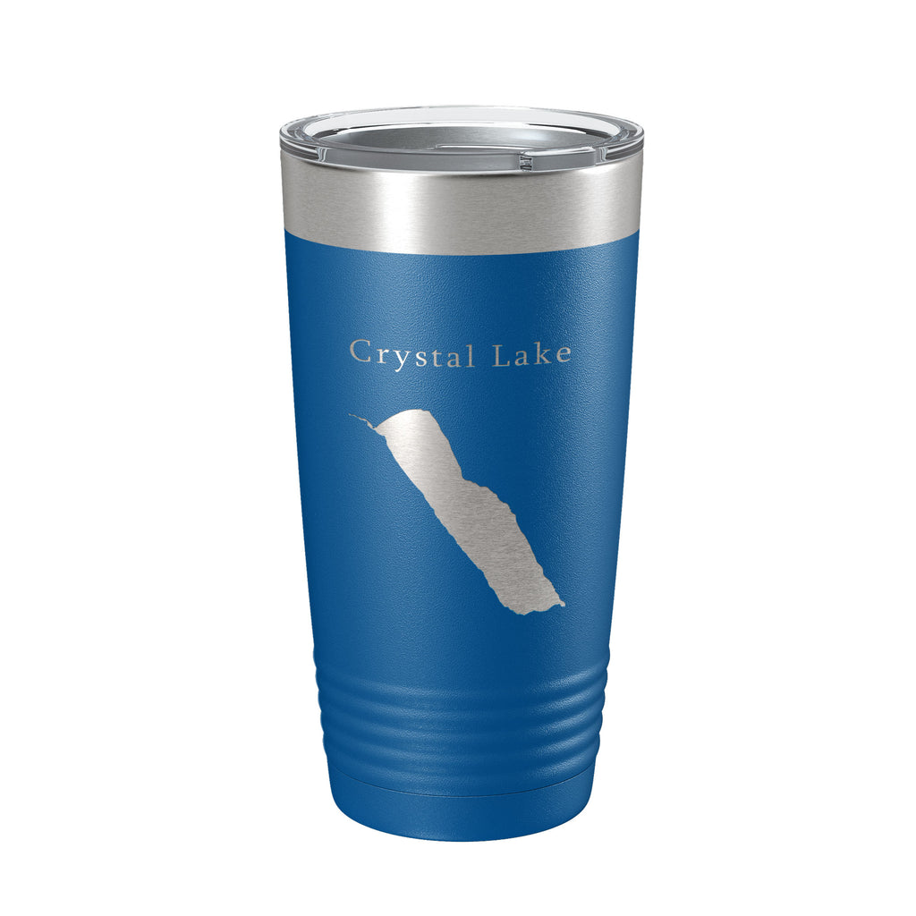 Crystal Lake Map Tumbler Travel Mug Insulated Laser Engraved Coffee Cup Vermont 20 oz