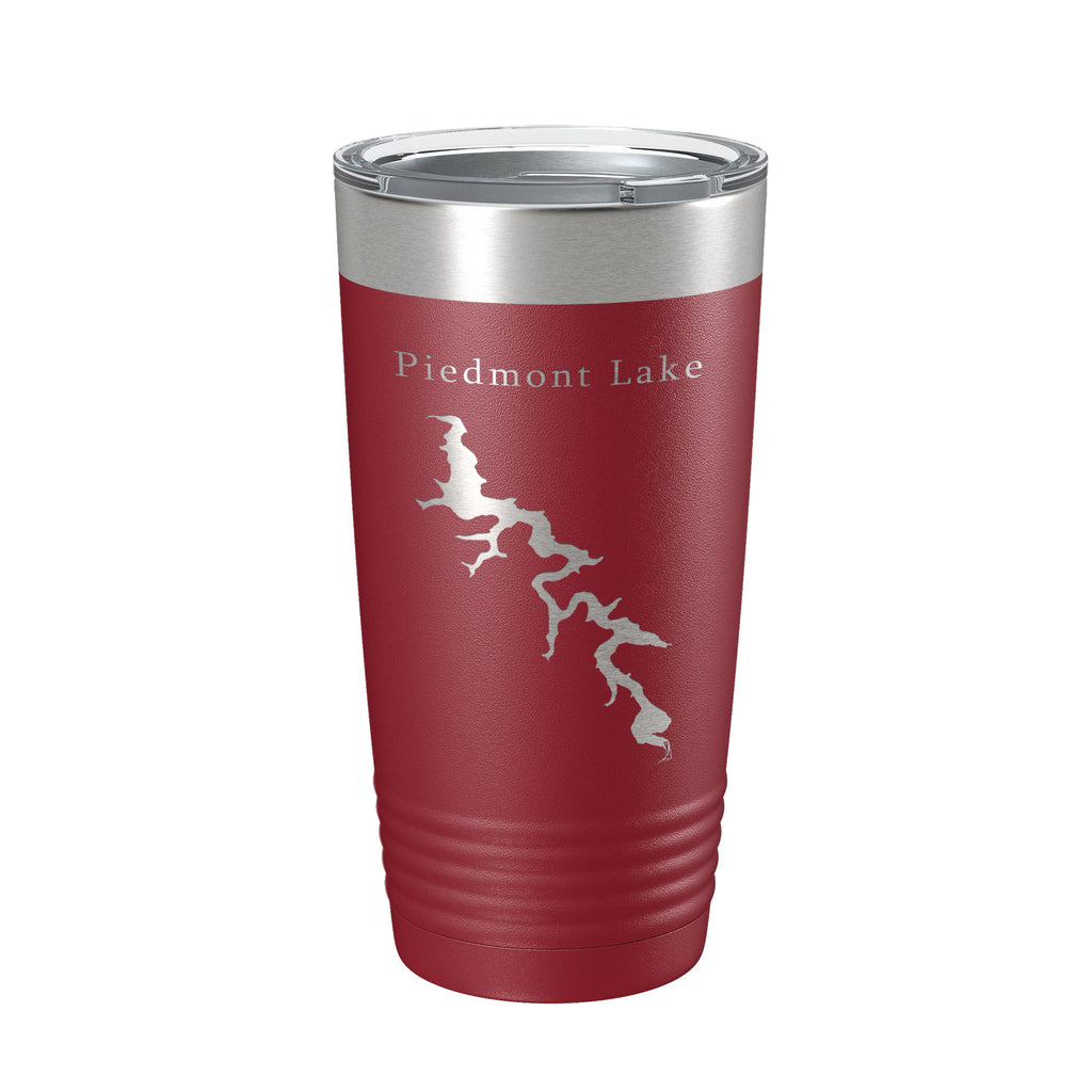 Piedmont Lake Map Tumbler Travel Mug Insulated Laser Engraved Coffee Cup Ohio 20 oz