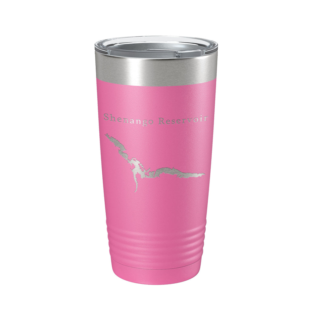 Shenango Reservoir Tumbler Lake Map Travel Mug Insulated Laser Engraved Coffee Cup Pennsylvania 20 oz