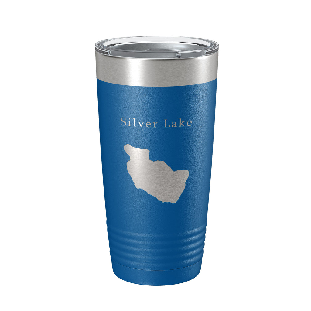 Silver Lake Map Tumbler Travel Mug Insulated Laser Engraved Coffee Cup Maine 20 oz