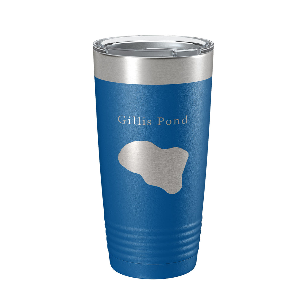 Gillis Pond Tumbler Lake Map Travel Mug Insulated Laser Engraved Coffee Cup Florida 20 oz